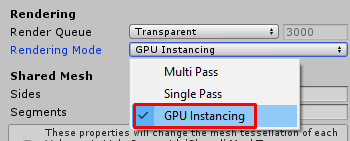 Rendering Mode GPU Instancing