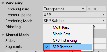 Rendering Mode SRP Batcher
