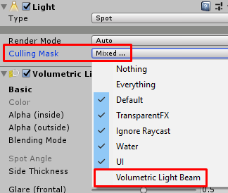 Cull off beams from realtime lights